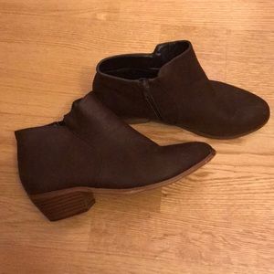 leather brown booties